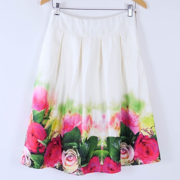 Glory White Colorful Bottom Flowers Skirt - Picture 3 of 3